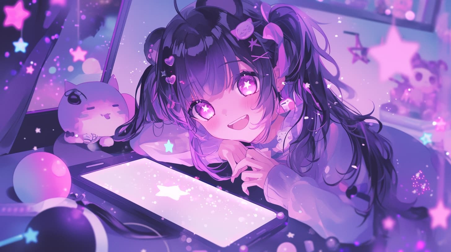 イラストのアバターでIRIAM配信を始める女性のイメージ