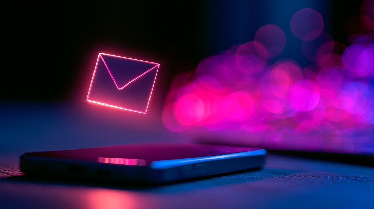 スマートフォンに届いたライバー事務所のスカウトDMを確認する女性のイメージ